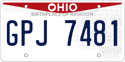 OH license plate GPJ7481