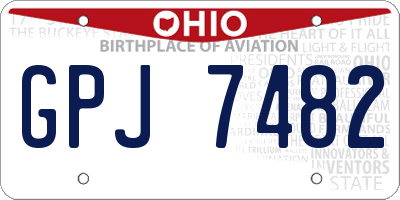 OH license plate GPJ7482