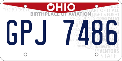 OH license plate GPJ7486