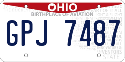 OH license plate GPJ7487