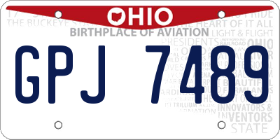 OH license plate GPJ7489