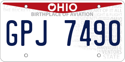 OH license plate GPJ7490