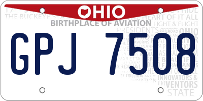 OH license plate GPJ7508