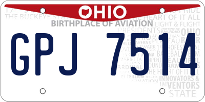 OH license plate GPJ7514