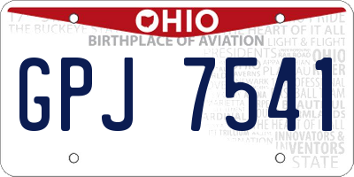 OH license plate GPJ7541