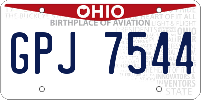 OH license plate GPJ7544