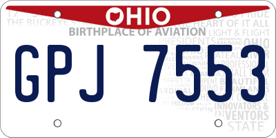 OH license plate GPJ7553