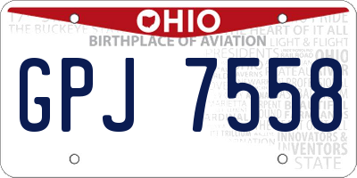 OH license plate GPJ7558