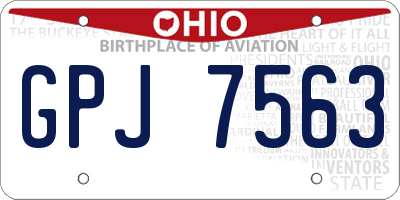 OH license plate GPJ7563