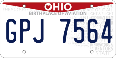 OH license plate GPJ7564
