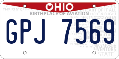 OH license plate GPJ7569