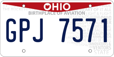 OH license plate GPJ7571