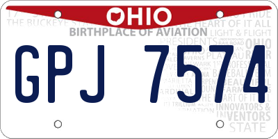 OH license plate GPJ7574