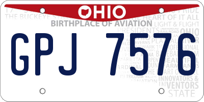 OH license plate GPJ7576