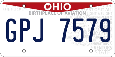 OH license plate GPJ7579