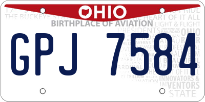 OH license plate GPJ7584