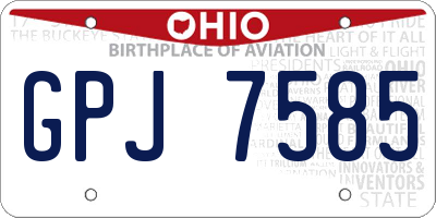 OH license plate GPJ7585