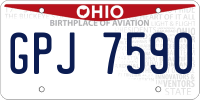OH license plate GPJ7590