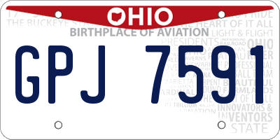 OH license plate GPJ7591