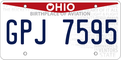 OH license plate GPJ7595