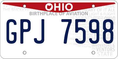 OH license plate GPJ7598