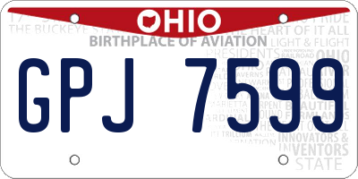 OH license plate GPJ7599
