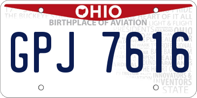 OH license plate GPJ7616