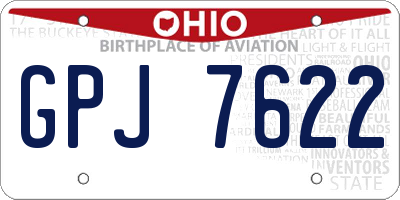 OH license plate GPJ7622