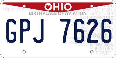 OH license plate GPJ7626