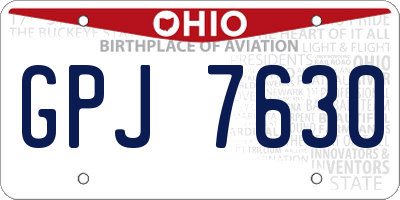 OH license plate GPJ7630