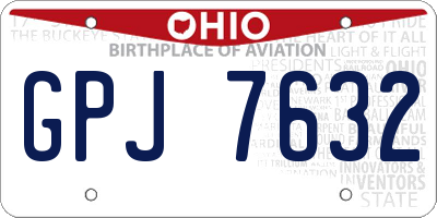 OH license plate GPJ7632