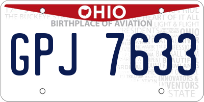 OH license plate GPJ7633
