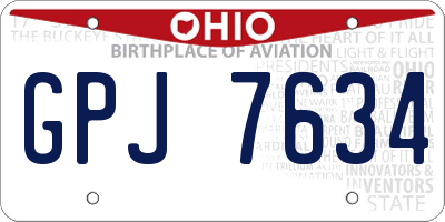OH license plate GPJ7634