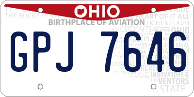 OH license plate GPJ7646