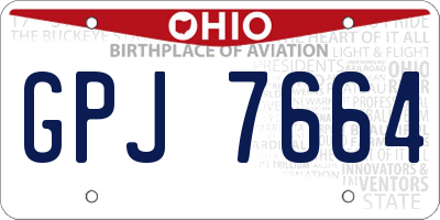 OH license plate GPJ7664