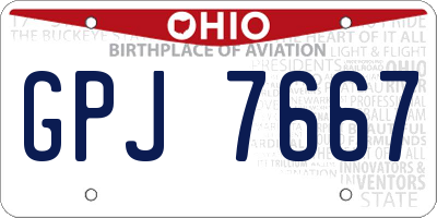 OH license plate GPJ7667