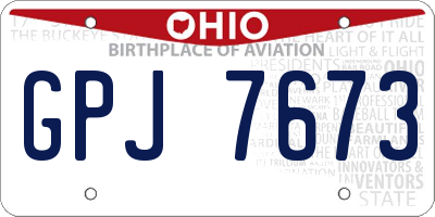 OH license plate GPJ7673