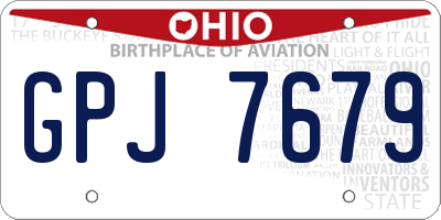 OH license plate GPJ7679