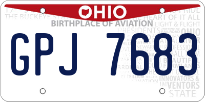 OH license plate GPJ7683