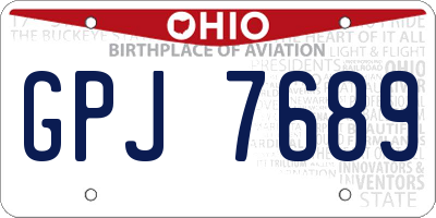 OH license plate GPJ7689