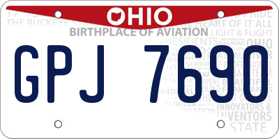 OH license plate GPJ7690