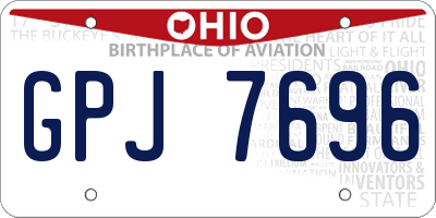 OH license plate GPJ7696