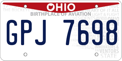 OH license plate GPJ7698