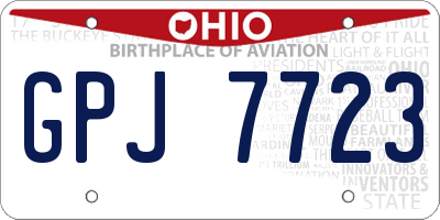 OH license plate GPJ7723