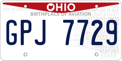 OH license plate GPJ7729
