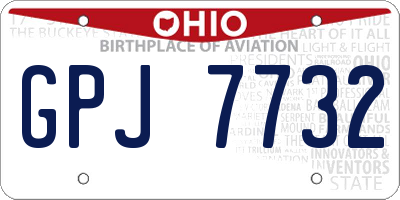 OH license plate GPJ7732