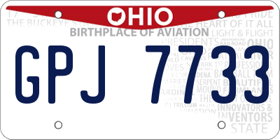 OH license plate GPJ7733