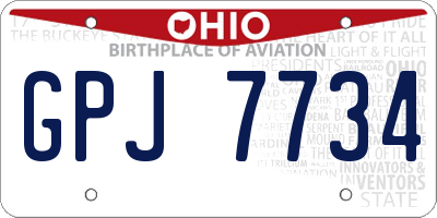 OH license plate GPJ7734