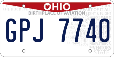 OH license plate GPJ7740