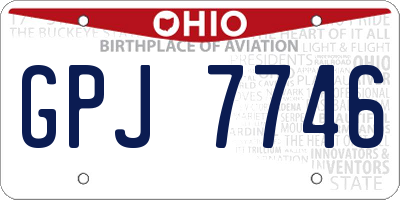 OH license plate GPJ7746
